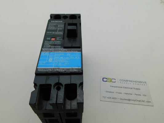ED42B125 - Siemens 125A Amp 2P Pole 18kA@480V Bolt On Black Circuit Breaker