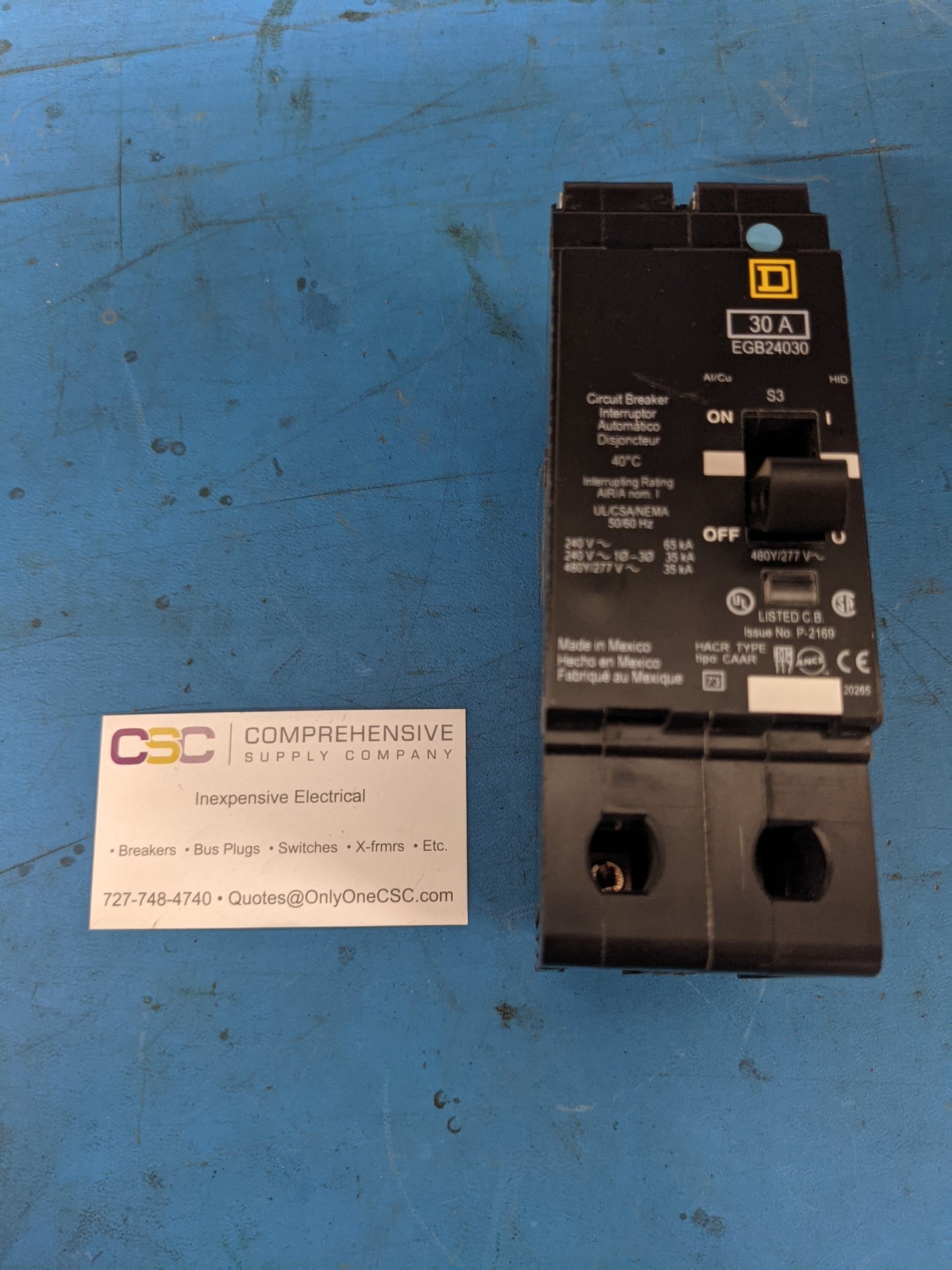 EGB24030 - Square D 30A Amp 2P Pole 277V 35kA@480V Bolt On Egb Circuit Breaker