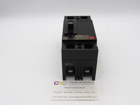 TED124030 - GE 30A Amp 2P Pole 18kA@480V Bolt On Circuit Breaker - Older Series