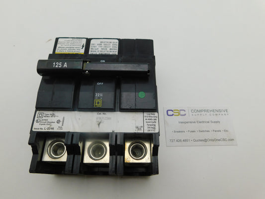 QOB3125VH - Square D 125A Amp 3P Pole 22kA@240V Bolt On Circuit Breaker