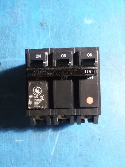 THQB32100 - GE 100A Amp 3P Pole 10kA@240V Bolt On Thqb Breaker
