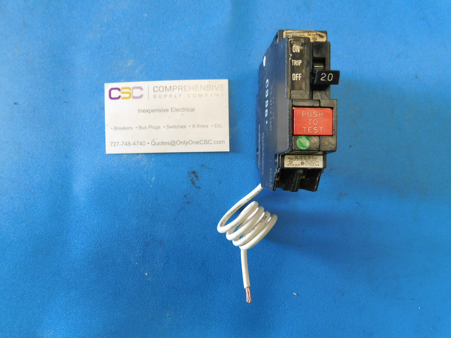 THQL1120GF - GE 20A Amp 1P Pole 10kA@120V Plug On Ground Fault GFCI Circuit Breaker
