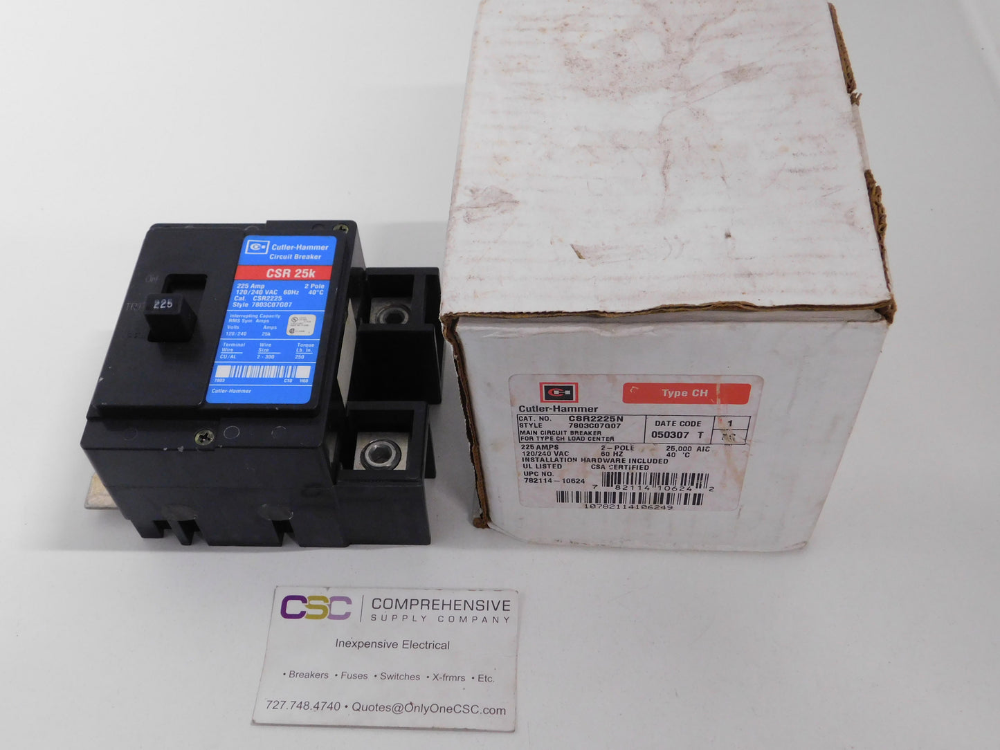 CSR2225N - Cutler Hammer 225A Amp 2P Pole 25kA@240V Bolt On Circuit Breaker