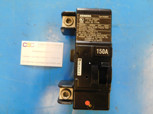 EQ8693 - Siemens 150A Amp 2P Pole 22kA@120/240V Main Circuit Breaker
