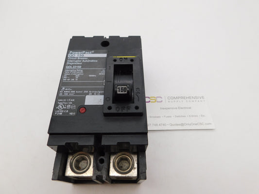 QDL22150 - Square D 150A Amp 2P Pole 25kA@240V Feed Through Powerpact Circuit Breaker
