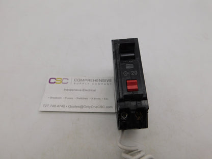 THQB1120GFT - GE 20A Amp 1P Pole 10kA@120V Bolt On Ground Fault GFCI Circuit Breaker