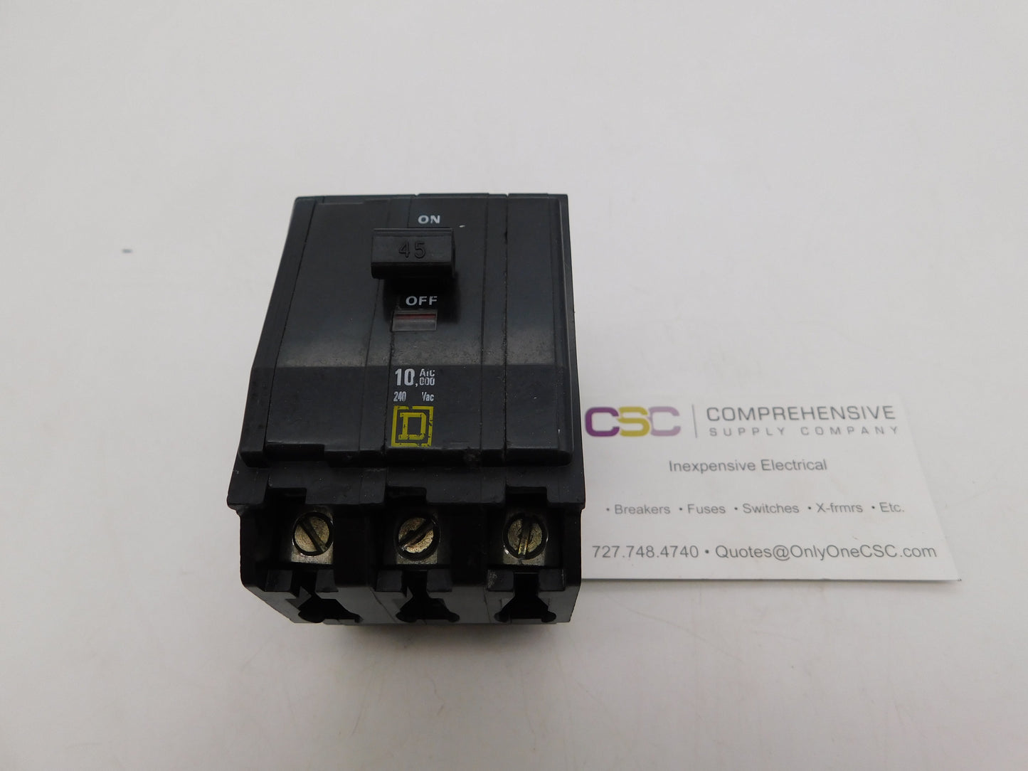 QO345 - Square D 45A Amp 3P Pole 10kA@240V Plug On Circuit Breaker