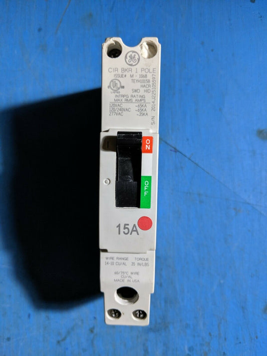TEYH1015B - GE 15A Amp 1P Pole 35kA@277V Bolt On Circuit Breaker