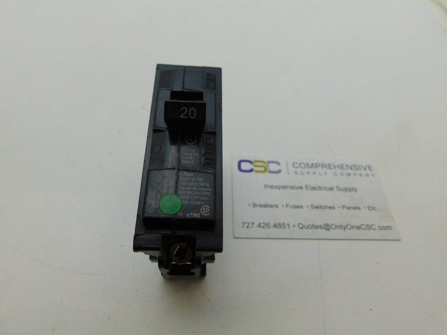 B120HH - Siemens 20A Amp 1P Pole 65kA@120/240V Bolt On Circuit Breaker