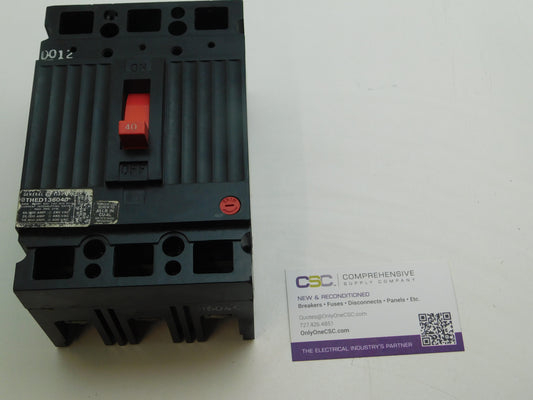 THED136040 - GE 40A Amp 3P Pole 600V 25kA@480V Bolt On Circuit Breaker - Older Series