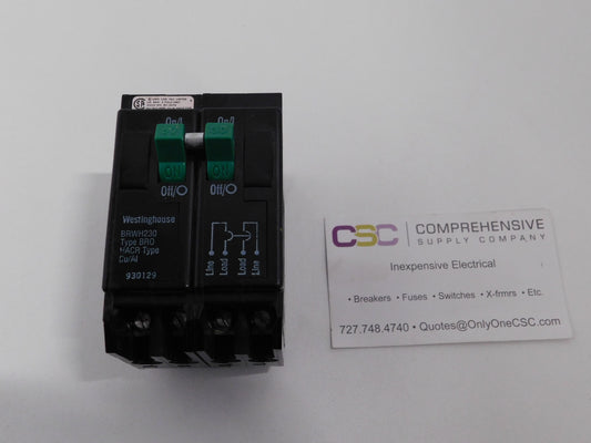 BRWH230 - Westinghouse 30A Amp 2P Pole 10kA@120/240V Plug On Circuit Breaker W/ Green Handle
