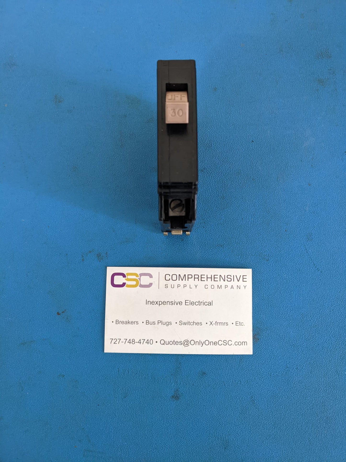 CH130 - Cutler Hammer 30A Amp 1P Pole 10kA@120/240V Plug On Circuit Breaker W/Metal Foot & Half Notch