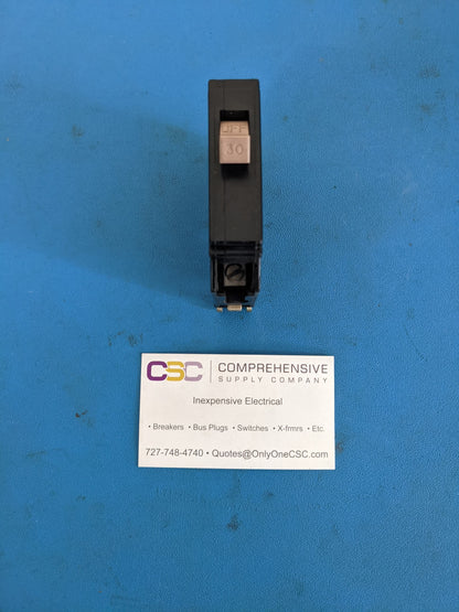 CH130 - Cutler Hammer 30A Amp 1P Pole 10kA@120/240V Plug On Circuit Breaker W/Metal Foot & Half Notch