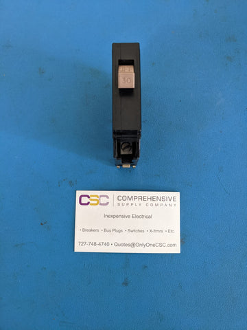 CH130 - Cutler Hammer 30A Amp 1P Pole 10kA@120/240V Plug On Circuit Breaker W/Metal Foot & Half Notch