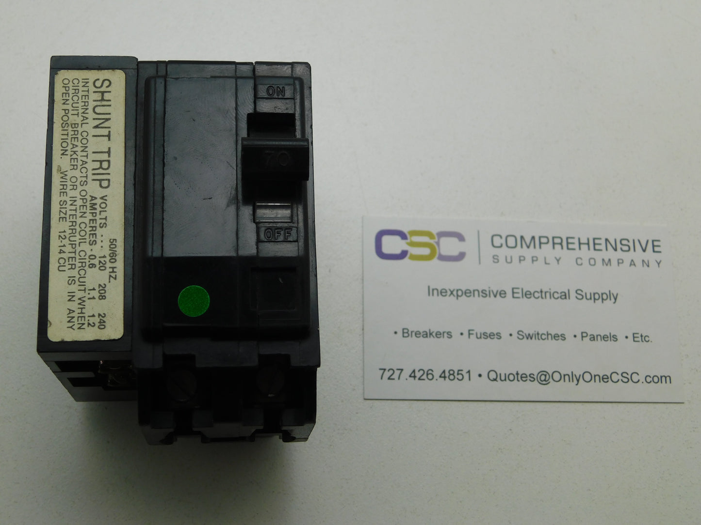 QOB2701021 - Square D 70A Amp 2P Pole 10kA@120/240V Bolt On Black Circuit Breaker W/120/208/240V Shunt Trip