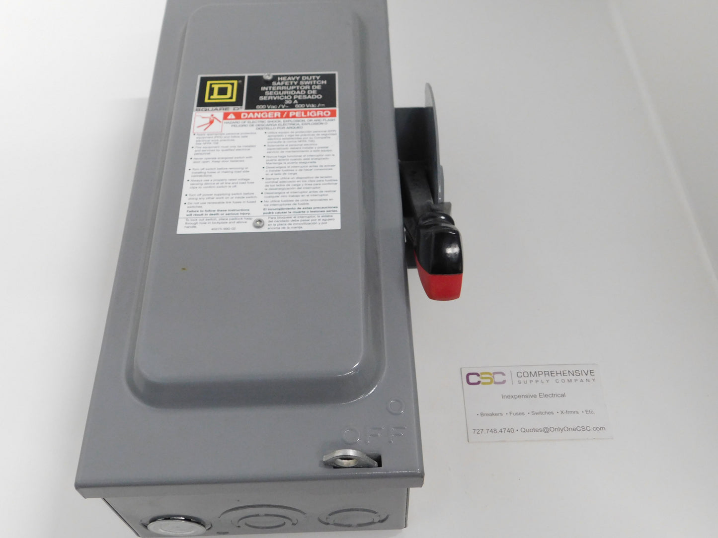 HU361 - Square D 30A Amp 3P Pole 600V Nema 1 Non-Fusible Heavy Duty Safety Switch