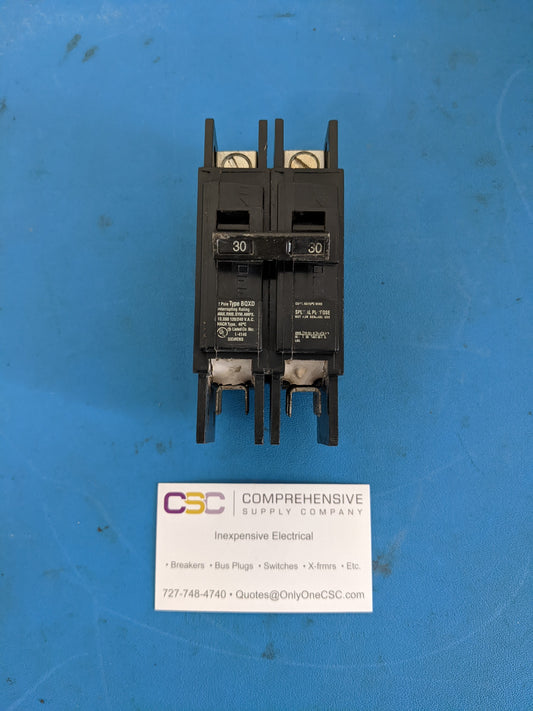 BQ2B030QXD - Siemens 30A Amp 2P Pole 10kA@120/240V Bolt On Circuit Breaker