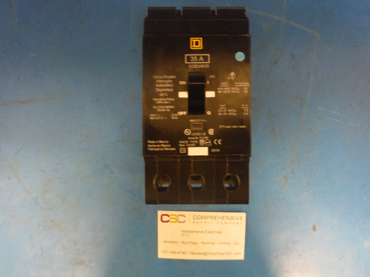 EDB34035 - Square D 35A Amp 3P Pole 18kA@480Y/277V Bolt On Circuit Breaker