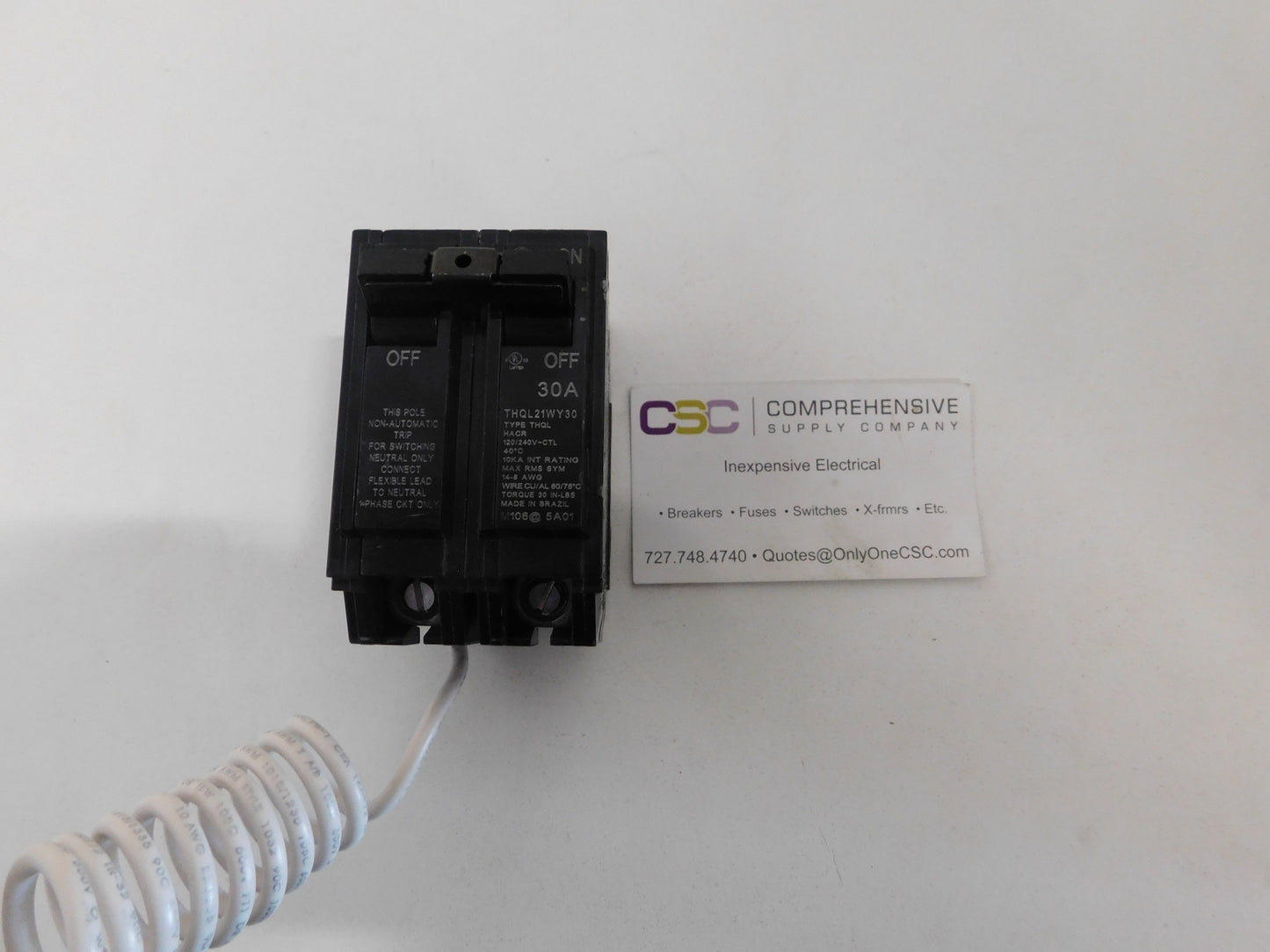 THQL21WY30 - GE 30A Amp 2P Pole 10kA@120/240V Plug On Switching Neutral Circuit Breaker