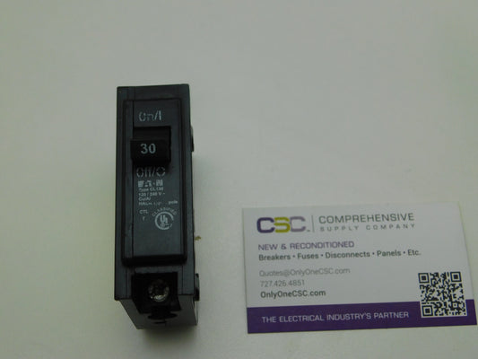 CL130 - Cutler Hammer 30A Amp 1P Pole 10kA@120/240V Plug On Circuit Breaker