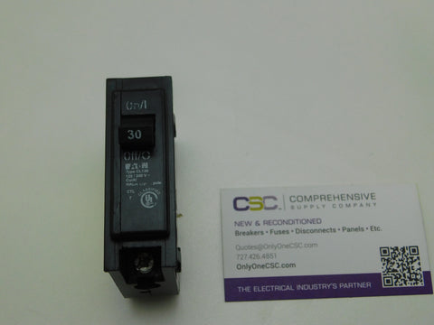CL130 - Cutler Hammer 30A Amp 1P Pole 10kA@120/240V Plug On Circuit Breaker