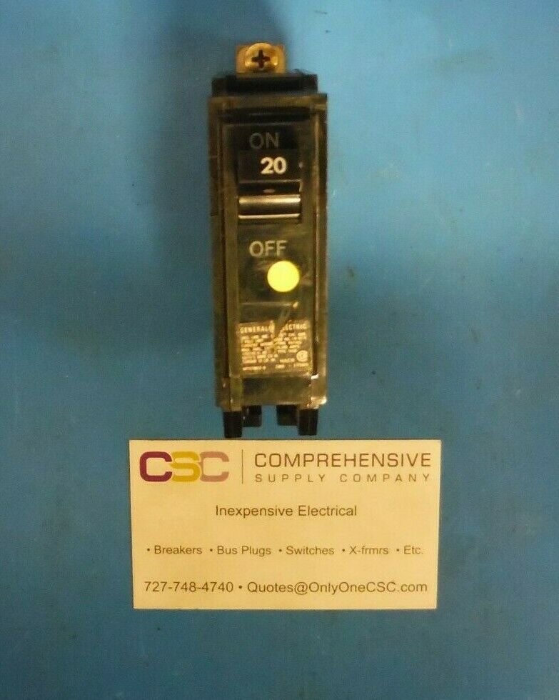 THQB1120 - GE 20A Amp 1P Pole 10kA@120/240V Bolt On Circuit Breaker - Older Series