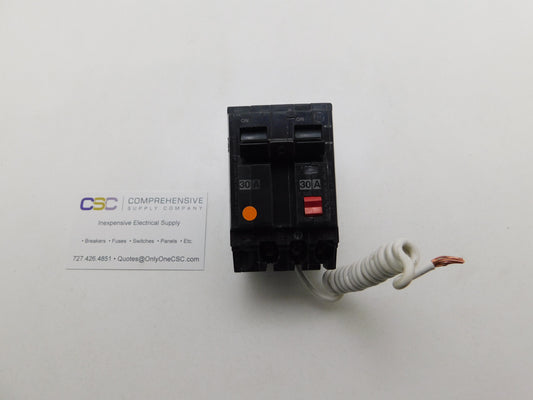 THQB2130GFT - GE 30A Amp 2P Pole 10kA@120/240V Bolt On Ground Fault GFCI Circuit Breaker