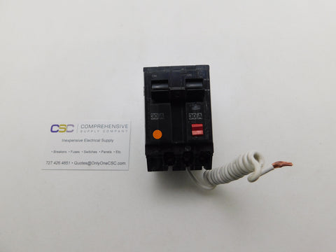 THQB2130GFT - GE 30A Amp 2P Pole 10kA@120/240V Bolt On Ground Fault GFCI Circuit Breaker