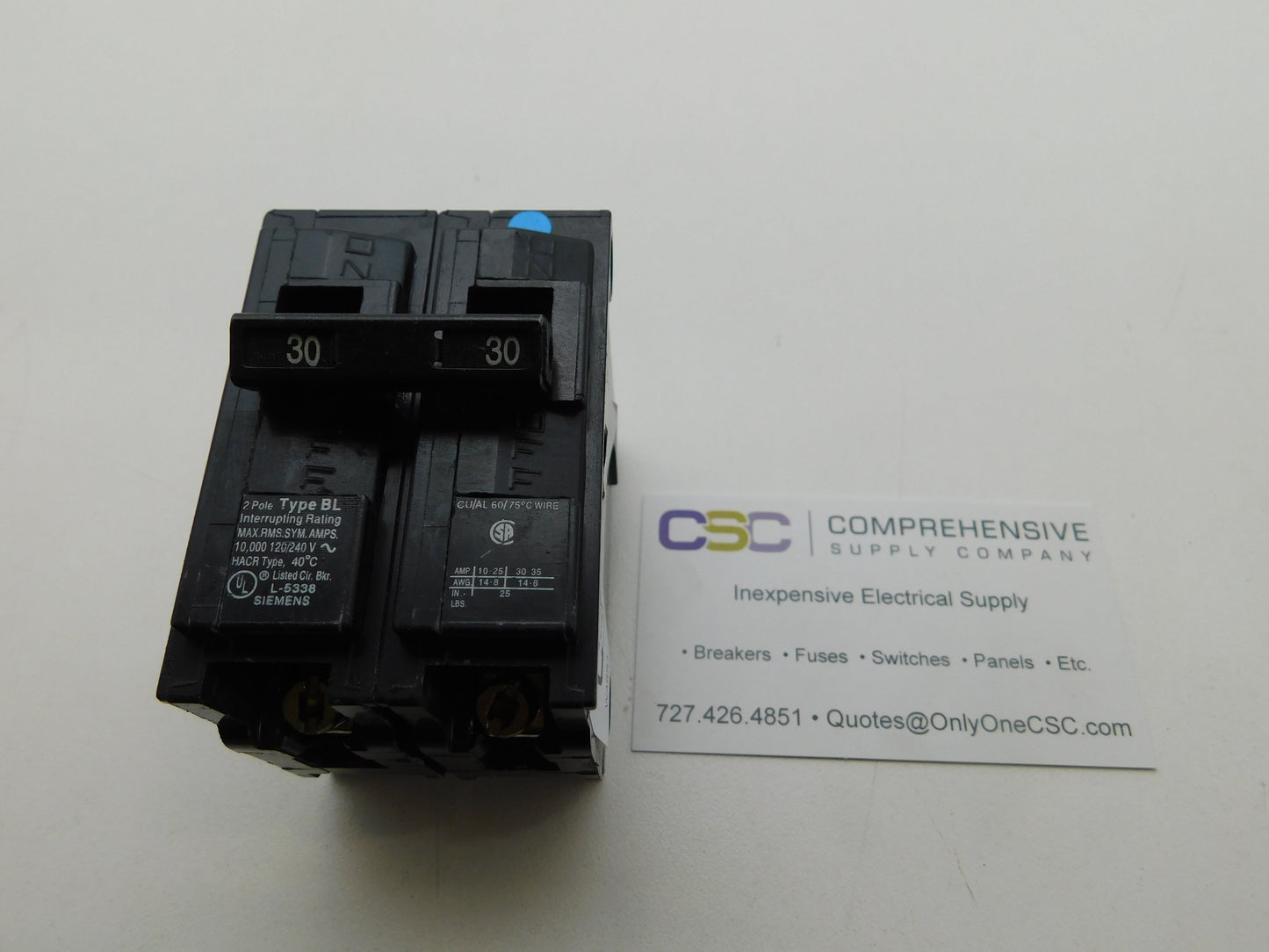 B230 - Siemens 30A Amp 2P Pole 10kA@120/240V Bolt On Circuit Breaker