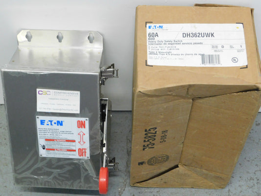 DH362UWK - Eaton 60A Amp 3P Pole 600V Nema 4X Non-Fusible Heavy Duty Safety Switch