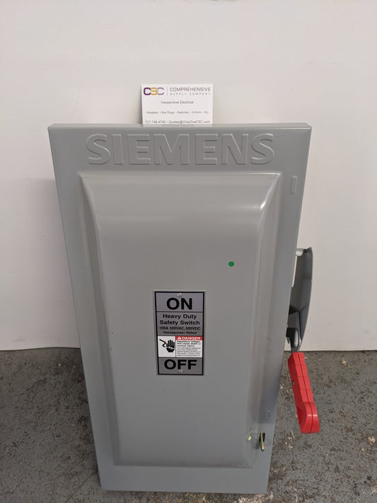HF363N - Siemens 100A Amp 3P Pole 600V Nema 1 Fusible Heavy Duty Safety Switch