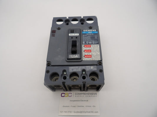 QR23B125 - Siemens 125A Amp 3P Pole 10kA@240V Bolt On Circuit Breaker