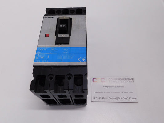 ED63B100 - Siemens 100A Amp 3P Pole 600V 25kA@480V Feed Through Circuit Breaker W/Gray Label