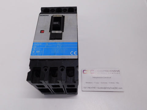 ED63B100 - Siemens 100A Amp 3P Pole 600V 25kA@480V Feed Through Circuit Breaker W/Gray Label