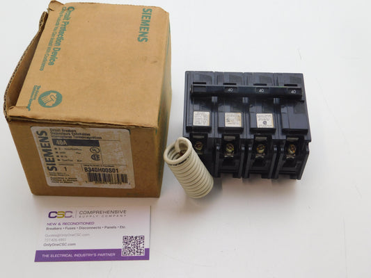 B340H00S01 - Siemens 40A Amp 3P Pole 22kA@240V Bolt On Circuit Breaker W/120V Shunt Trip
