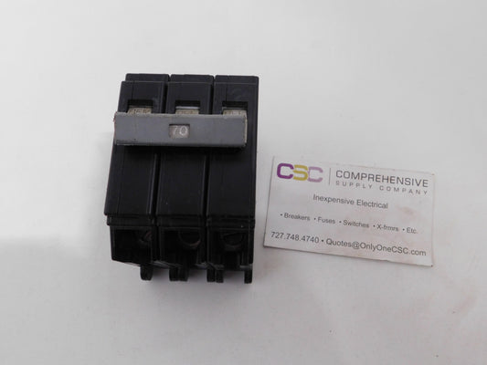 CHB370 - Cutler Hammer 70A Amp 3P Pole 10kA@240V Bolt On Circuit Breaker