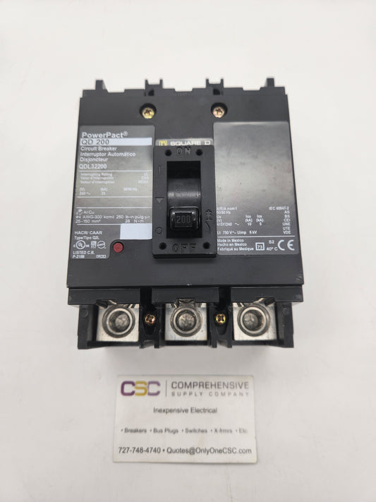 QDL32200 - Square D 200A Amp 3P Pole 25kA@240V Feed Through Powerpact Circuit Breaker