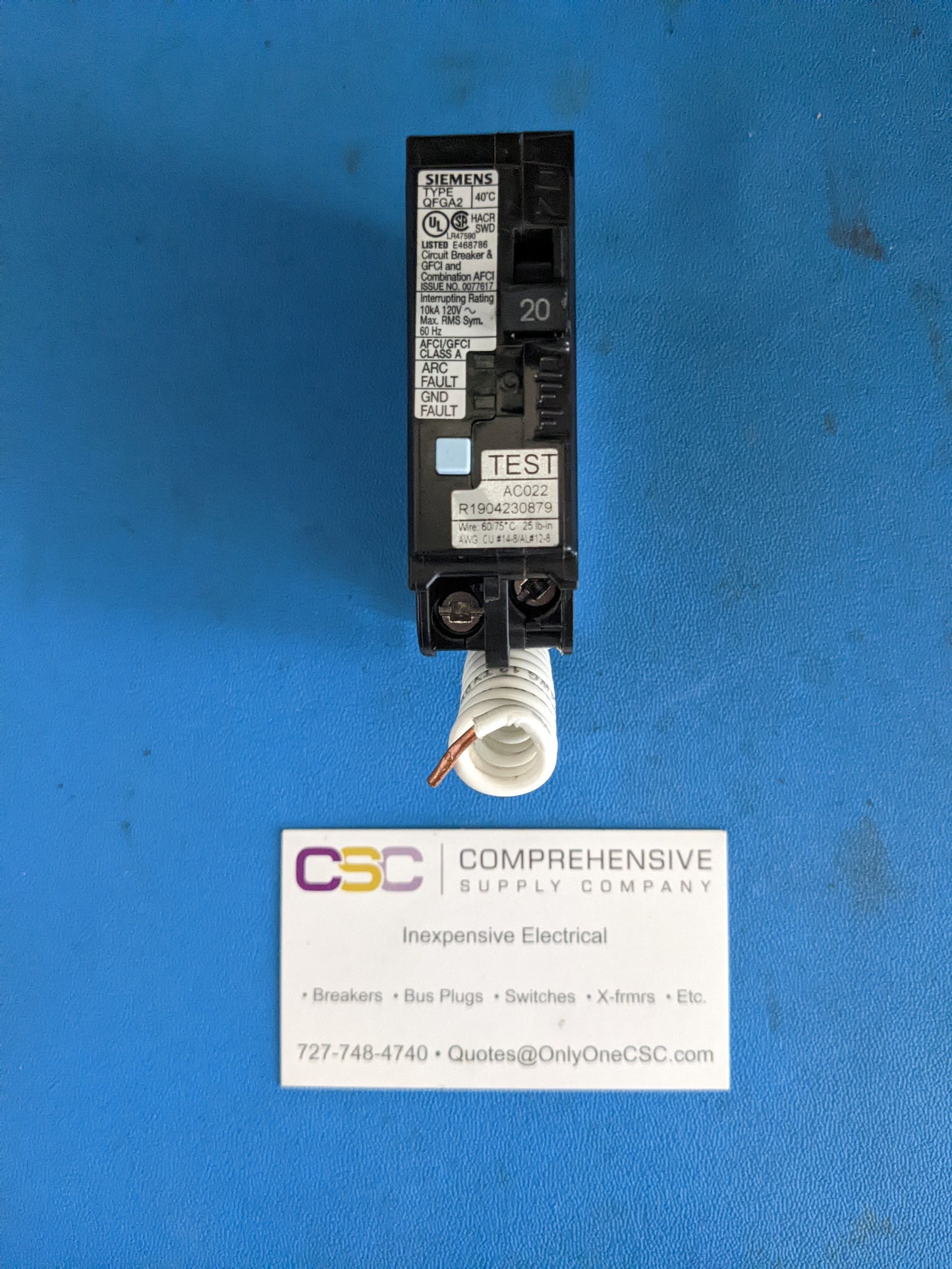 Q120DF - Siemens 20A Amp 1P Pole 10kA@120V Plug On Dual Function AFCI/GFCI Circuit Breaker