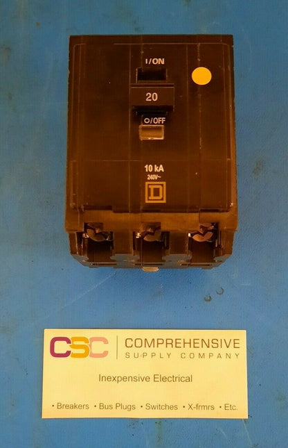 QOB320 - Square D 20A Amp 3P Pole 10kA@240V Bolt On Circuit Breaker