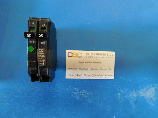 THQP250 - GE 50A Amp 2P Pole 10kA@120/240V Plug On Thin Circuit Breaker - Older Series