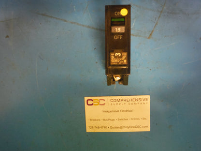 THQL1115 - GE 15A Amp 1P Pole 10kA@120/240V Plug On Circuit Breaker - Older Series