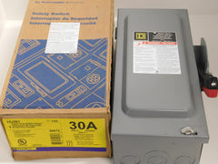 HU361 - Square D 30A Amp 3P Pole 600V Nema 1 Non-Fusible Heavy Duty Safety Switch