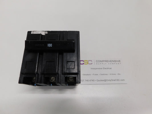 QBHW3100H - Eaton 100A Amp 3P Pole 22kA@240V Bolt On Quicklag Circuit Breaker