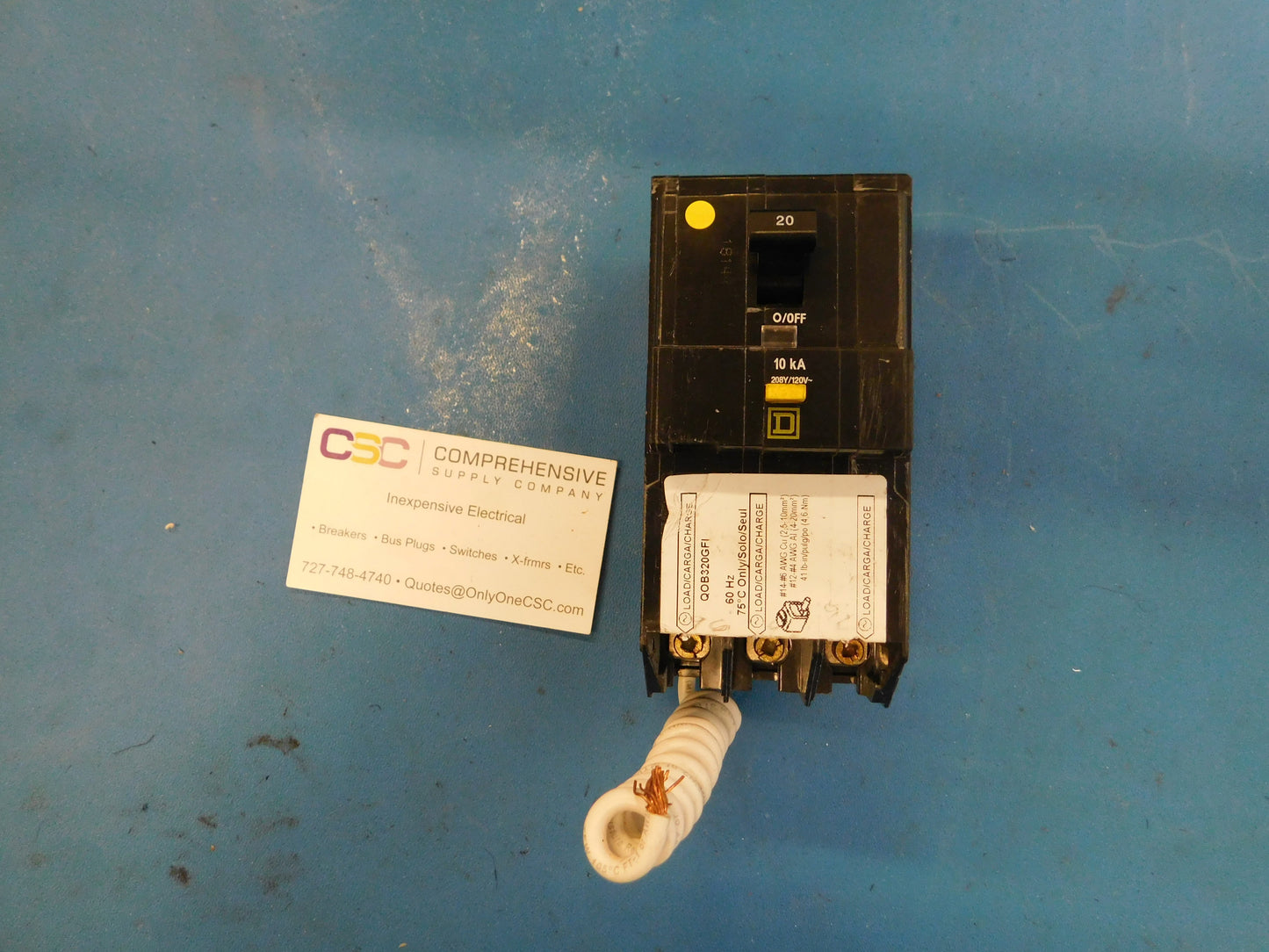 QOB320GFI - Square D 20A Amp 3P Pole 10kA@208Y/120V Bolt On Ground Fault GFCI Circuit Breaker