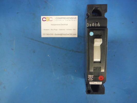 THED113015 - GE 15A Amp 1P Pole 65kA@277V Bolt On Circuit Breaker