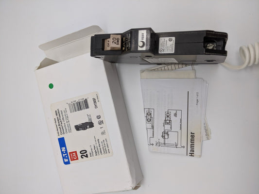 CH120GF - Cutler Hammer 20A Amp 1P Pole 10kA@120V Plug On Ground Fault GFCI Circuit Breaker
