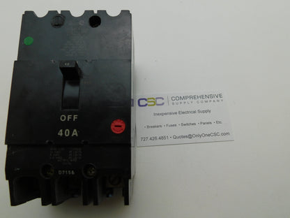 TEY340 - GE 40A Amp 3P Pole 14kA@480/277V Bolt On Circuit Breaker