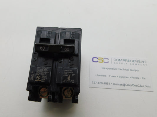 B260H - Siemens 60A Amp 2P Pole 22kA@120/240V Bolt On Circuit Breaker