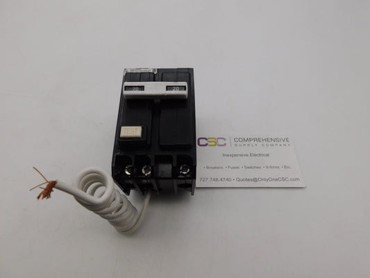 QBGFT2020 - Eaton 20A Amp 2P Pole 10kA@120/240V Bolt On Ground Fault GFCI Quicklag Circuit Breaker