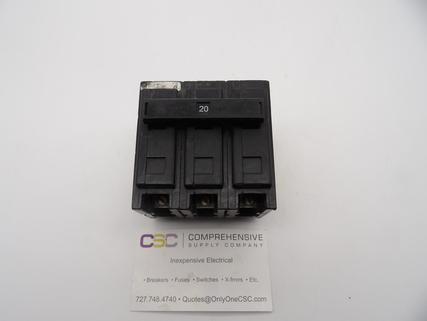 QBHW3020H - Eaton 20A Amp 3P Pole 22kA@240V Bolt On Quicklag Circuit Breaker